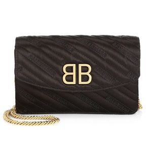 Balenciaga BB Satin Wallet on Chain